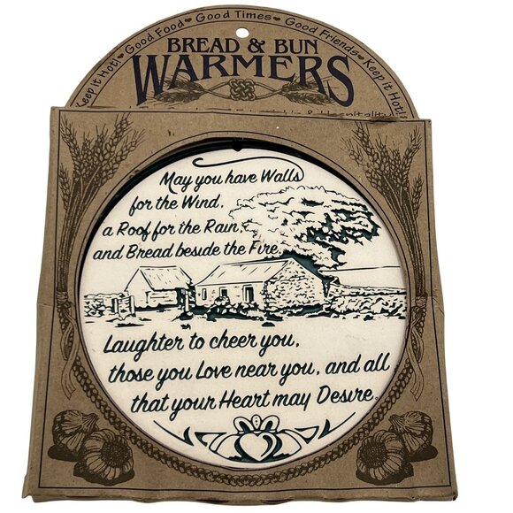 Seneca Ceramics New Bread Bun Warmer Irish Blessing Handcrafted Holiday USA Made - Picture 2 of 14